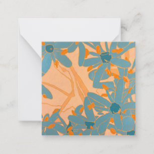 Carte De Correspondance Conception de feuille contemporaine en pêche