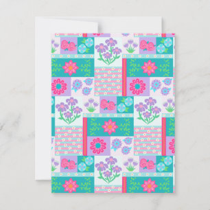 Carte De Correspondance Conception de fleurs vibrantes en fleurs