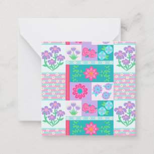 Carte De Correspondance Conception de fleurs vibrantes en fleurs