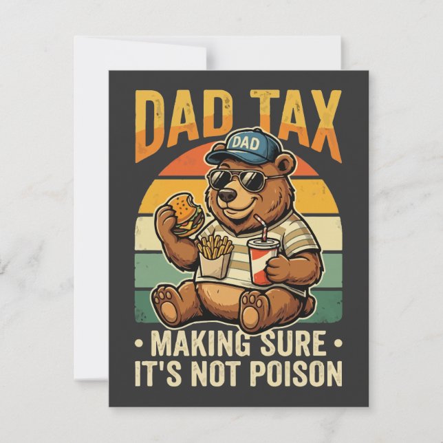 Carte De Correspondance Conception drôle d'impôt papa ours humour père (Devant)
