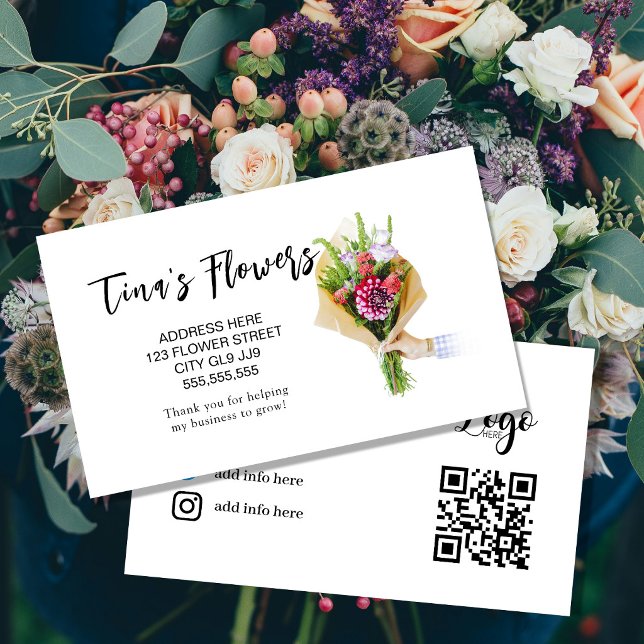 Carte De Correspondance Conception florale rose élégante Merci  (Créateur téléchargé)