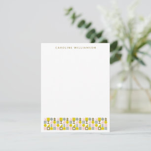Carte De Correspondance Conception Géométrique Rose et Jaune Personnalisée