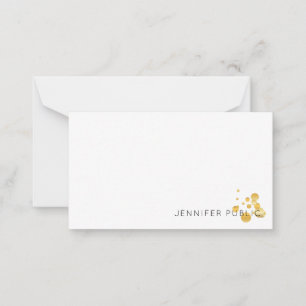 Carte De Correspondance Confetti Or Script à main Monogramme élégant tenda