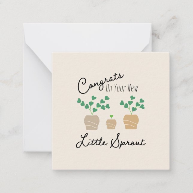 Carte De Correspondance Congrats on Your New Little Sprout Baby (Devant)