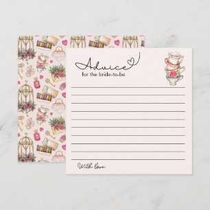 Carte De Correspondance Conseil de Fête des mariées moderne Blush Tea Part