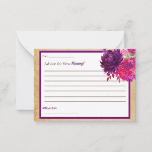 Carte De Correspondance Conseils de Baby shower Boho pourpre pour maman Ca