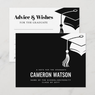 Carte De Correspondance Conseils et vœux de remise de diplôme avec chapeau