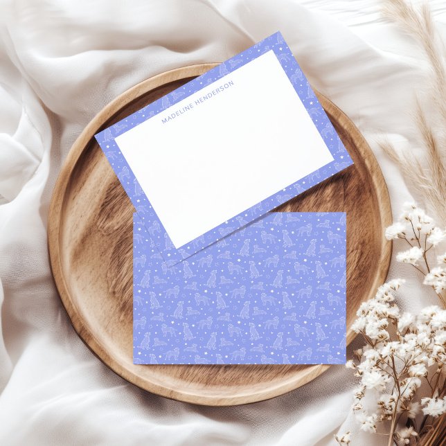Carte De Correspondance Constellations Whimsical Chien Monogramme bleu cla (Créateur téléchargé)