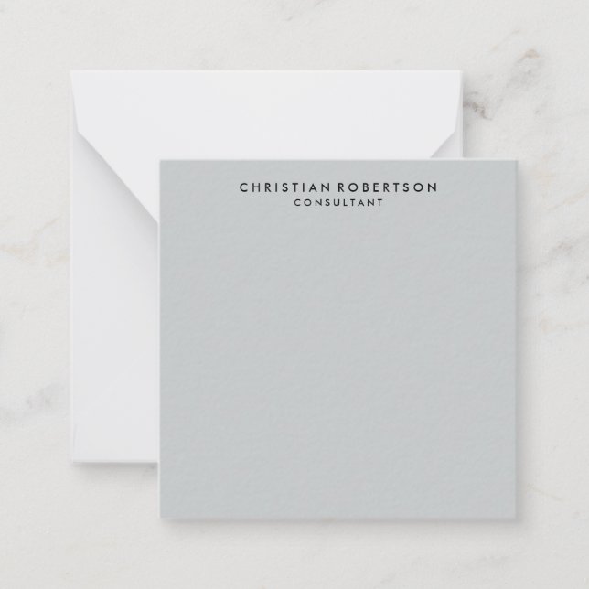 Carte De Correspondance Consultant en gris simple et épuré tendance (Devant)