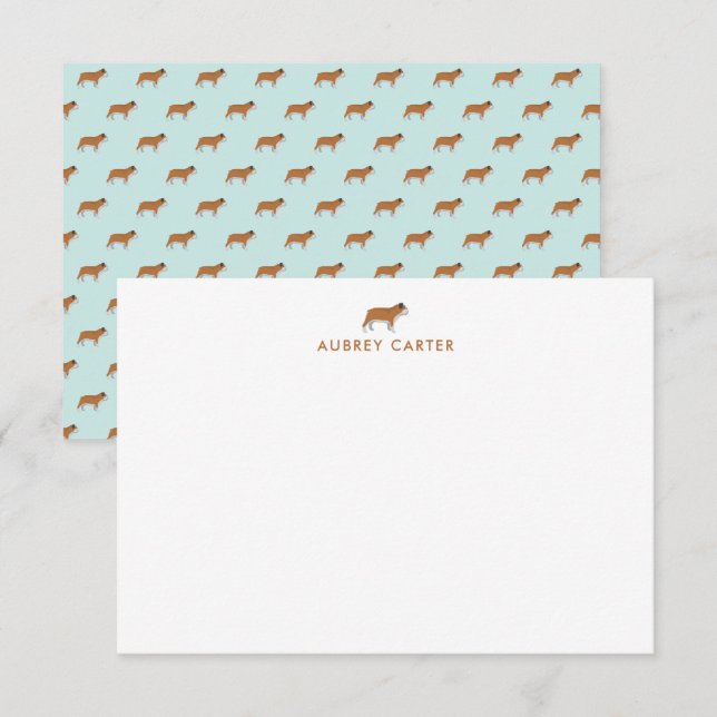 Carte De Correspondance Cool Bulldog Merci personnalisé (Devant / Derrière)