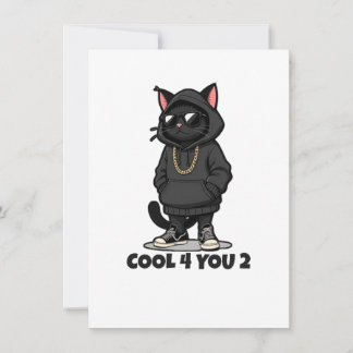 Carte De Correspondance Cool Cat Hoodie – Funny Streetwear Cat Design "Coo