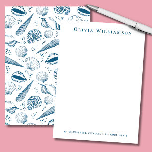 Carte De Correspondance Coque de Mer Bleue Côtière