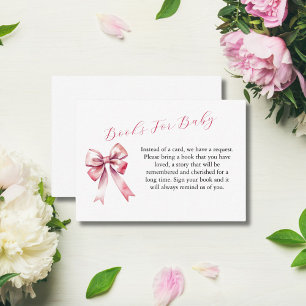 Carte De Correspondance Coquette Bow rose Baby shower Livres pour Baby Car
