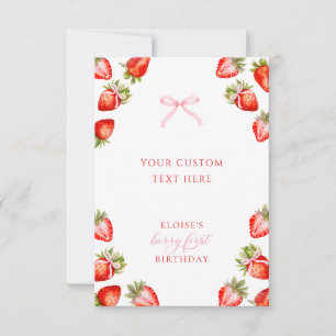 Carte De Correspondance Coquette Ruban Berry Premier Anniversaire de la Fr