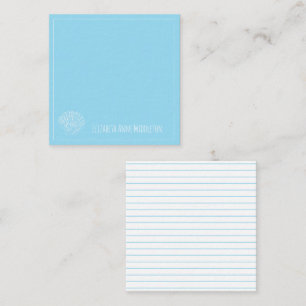Carte De Correspondance Coquillage bleu clair et blanc Personnalisé