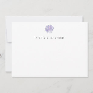 Carte De Correspondance Coquillage moderne violet personnalisé