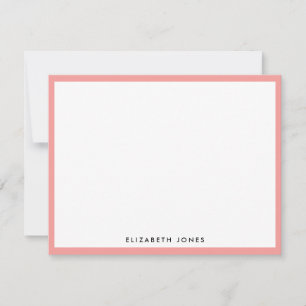 Carte De Correspondance Coral Rose Simple Moderne Chic Classique Minimalis
