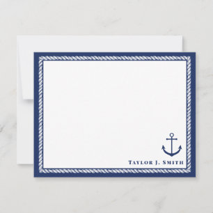 Carte De Correspondance Corde d'Ancre marine et blanche