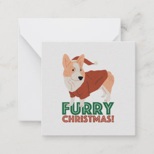 Carte De Correspondance Corgi mignonne avec jeu de Noël : Feu de Noël
