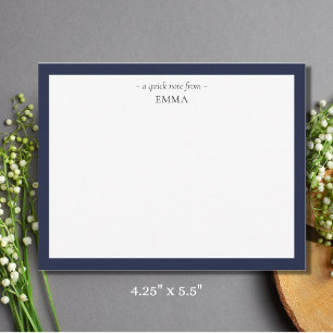 Carte De Correspondance Correspondance chic moderne petit Denim bleu