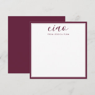Carte De Correspondance Correspondance Ciao Purple Bourgogne Moderne