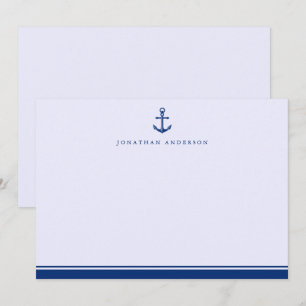 Carte De Correspondance Correspondance d'Ancre bleue marine
