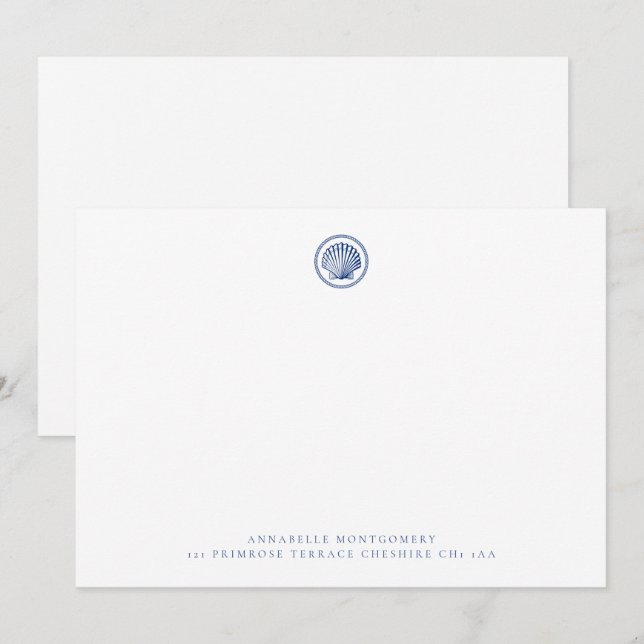 Carte De Correspondance Correspondance de la marine du coquillage nautique (Devant / Derrière)