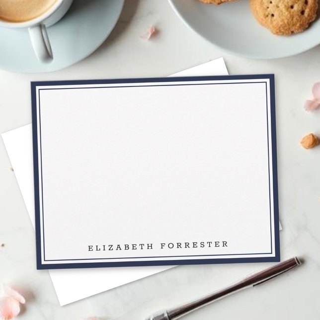 Carte De Correspondance Correspondance double bordure Denim Blue Classic (Créateur téléchargé)