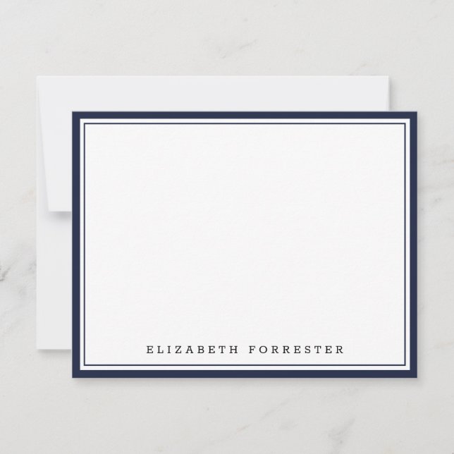 Carte De Correspondance Correspondance double bordure Denim Blue Classic (Devant)