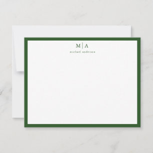 Carte De Correspondance Correspondance du monogramme de la bordure classiq