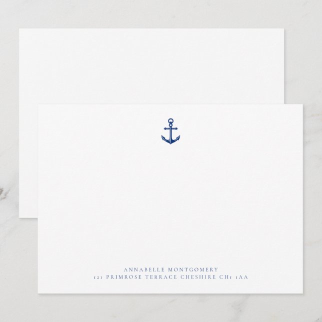Carte De Correspondance Correspondance marine Ancre nautique (Devant / Derrière)
