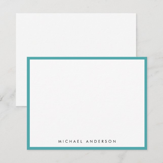 Carte De Correspondance Correspondance turquoise Bleu Classique (Devant / Derrière)