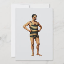 Costume de bain rayé du nageur herculéen victorien