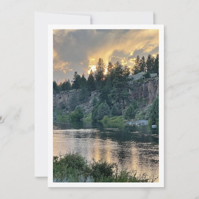 Carte De Correspondance Coucher de soleil sur une rivière (Devant)