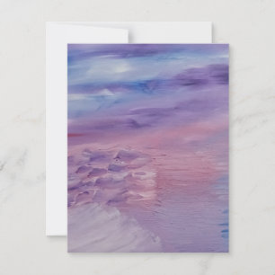 Carte De Correspondance Coucher de soleil violet bleu rose abstrait coloré