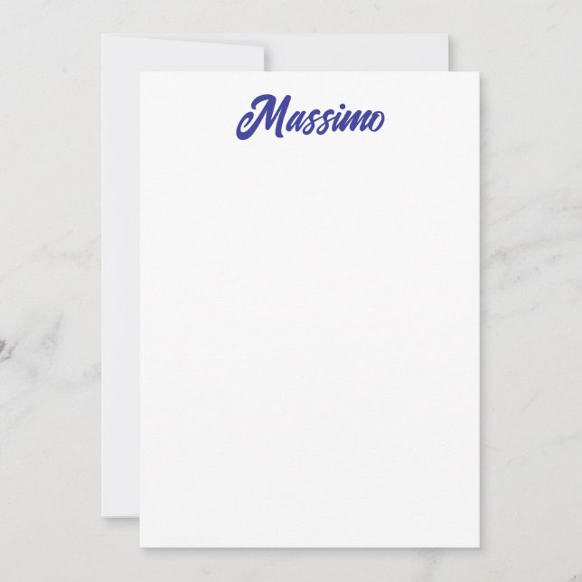 Carte De Correspondance Couleur bleu profond, calligraphie moderne simple  (Devant)