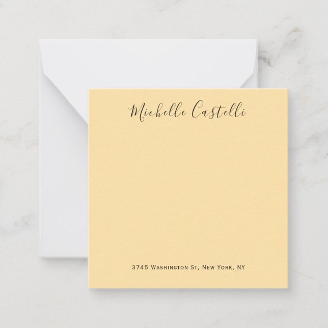 Carte De Correspondance Couleur crème beige Écriture manuscrite profession (Devant)
