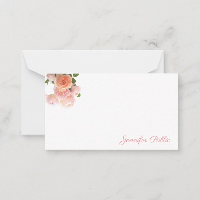 Carte De Correspondance Couleur d'aquarelle créative manuscrite Rose Paste (Devant)