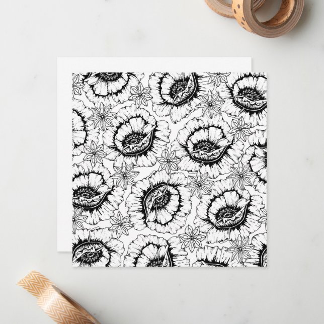 Carte De Correspondance Couleur de vos propres fleurs d'anémones (Devant/Arrière en situation)