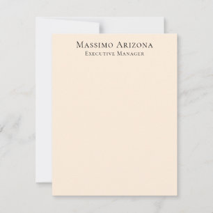 Carte De Correspondance Couleur ivoire uni professionnel minimaliste moder