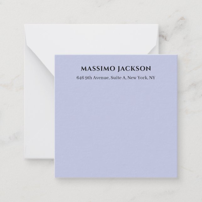 Carte De Correspondance Couleur lilas professionnel design moderne minimal (Devant)