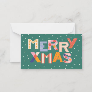 CARTE DE CORRESPONDANCE COULEUR MODERNE POP MERRY XMAS