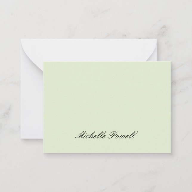Carte De Correspondance Couleur Pastel Clair Moderne Script Tendance (Devant)