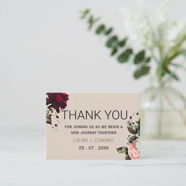 Carte De Correspondance Couleur pastel simple thème subtil aquarelle (Debout devant)