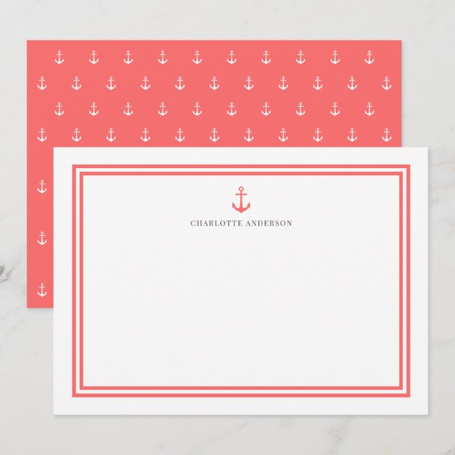 Carte De Correspondance Couleur personnalisée Ancre classique moderne pers (Devant / Derrière)