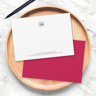 Carte De Correspondance Couleur personnalisée Moderne Minimaliste Ajouter 