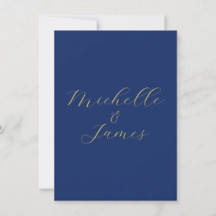 Carte De Correspondance Couleurs Bleu & Or Nom Professionnel Tendance Mode