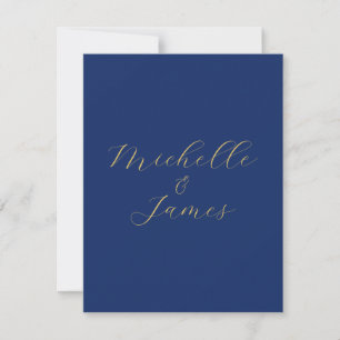 Carte De Correspondance Couleurs Bleu & Or Nom Professionnel Tendance Mode