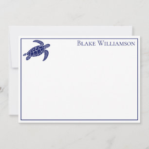 Carte De Correspondance Couleurs DIY Tortue de mer #6 Cadre Bleu