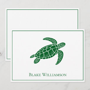 Carte De Correspondance Couleurs DIY Tortue de mer #6 Cadre Bleu